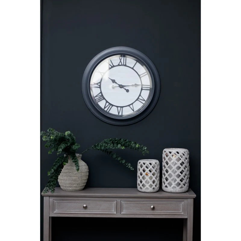Bloomsbury Wall Clock – Silver Glass & Metal Decorative Wall Clock