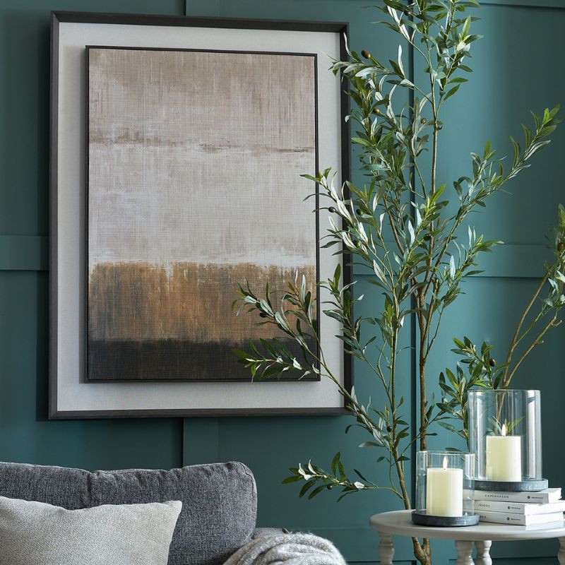Extra Large Moderno Linen Painting in Frame – 120 × 90 cm Contemporary Wall Art