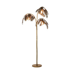 Antique Gold Palm Leaf Floor Lamp – Luxury Tropical Statement Lighting