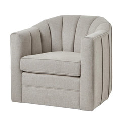 Lily Swivel Chair in Oatmeal Twill – Modern Swivel Accent Armchair