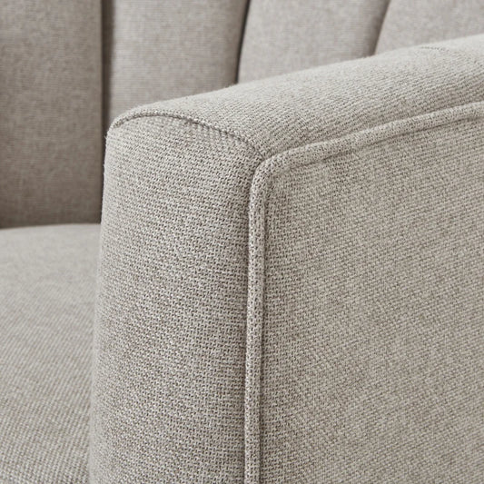 Lily Swivel Chair in Oatmeal Twill – Modern Swivel Accent Armchair