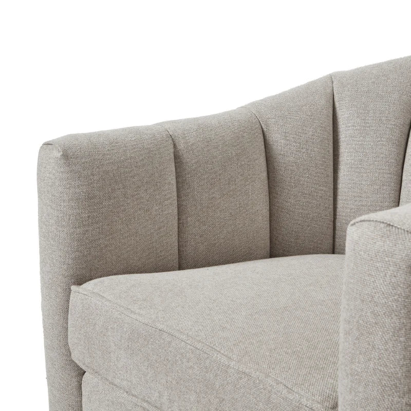 Lily Swivel Chair in Oatmeal Twill – Modern Swivel Accent Armchair