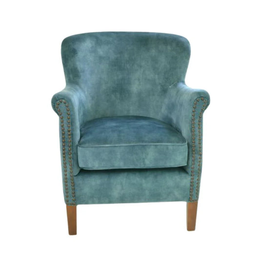 Cromarty Armchair in Vintage Teal – Luxury Velvet Accent Chair