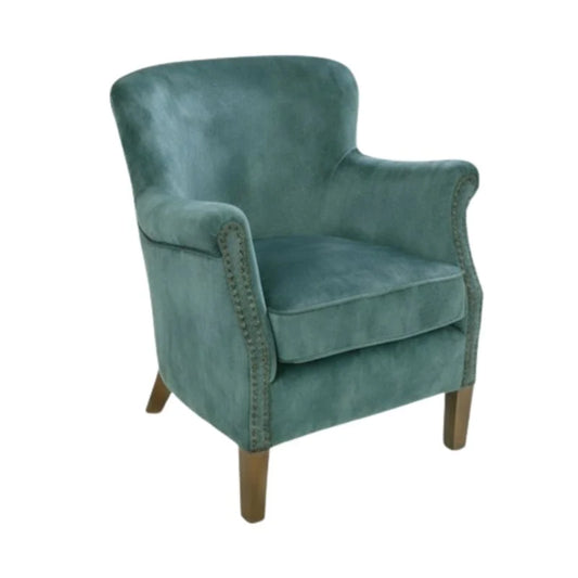 Cromarty Armchair in Vintage Teal – Luxury Velvet Accent Chair