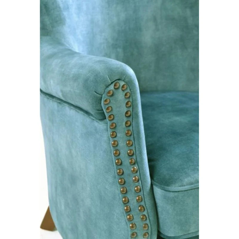Cromarty Armchair in Vintage Teal – Luxury Velvet Accent Chair