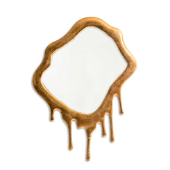 Extra Large Gold Dali Drip Aluminium Wall Mirror – Modern Statement Mirror