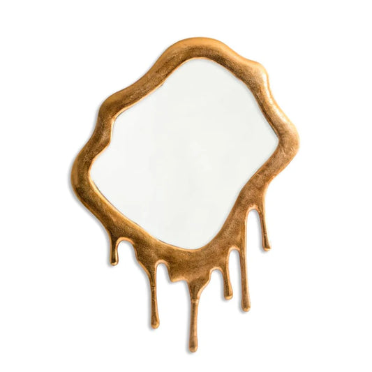 Extra Large Gold Dali Drip Aluminium Wall Mirror – Modern Statement Mirror