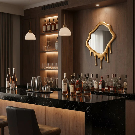 Extra Large Gold Dali Drip Aluminium Wall Mirror – Modern Statement Mirror