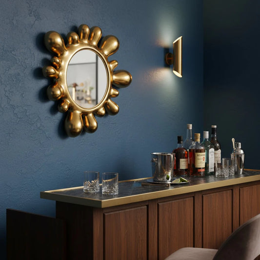 Gold Splash Wall Mirror – Luxury Decorative Statement Mirror