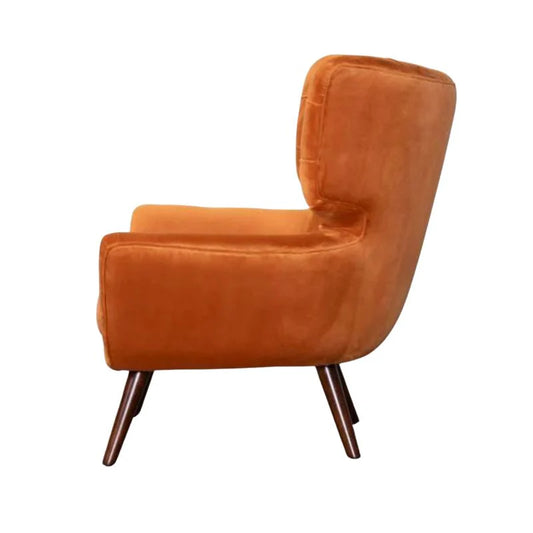 Lima Velvet Armchair – Retro Wingback Velvet Accent Chair