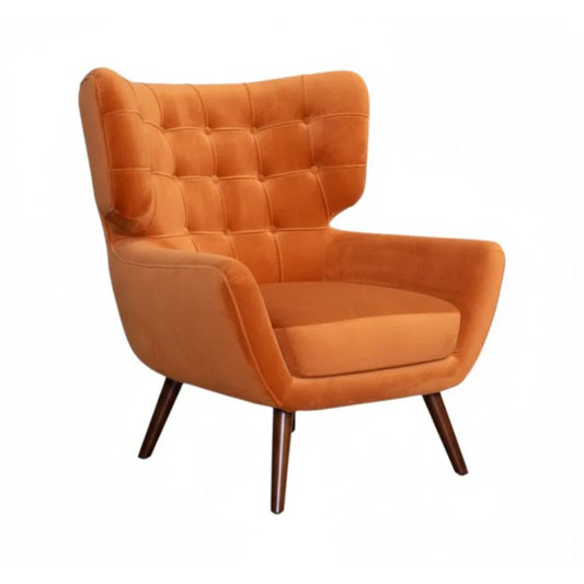 Lima Velvet Armchair – Retro Wingback Velvet Accent Chair