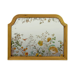 Overmantle Gold Framed Botanical Glass Wall Mirror – Elegant Decorative Mirror