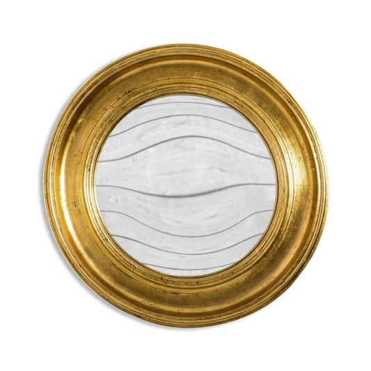 Round Antique Gold Large Convex Mirror – Vintage Statement Wall Mirror