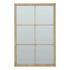 Washed Wood XL Window Mirror – Rustic Farmhouse Window Pane Mirror