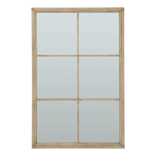Washed Wood XL Window Mirror – Rustic Farmhouse Window Pane Mirror
